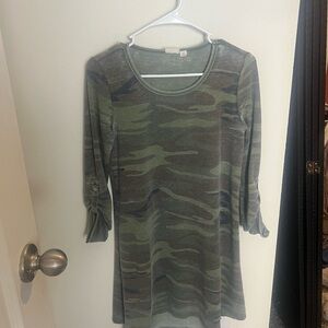 White Crow Camouflage Long Sleeve Dress